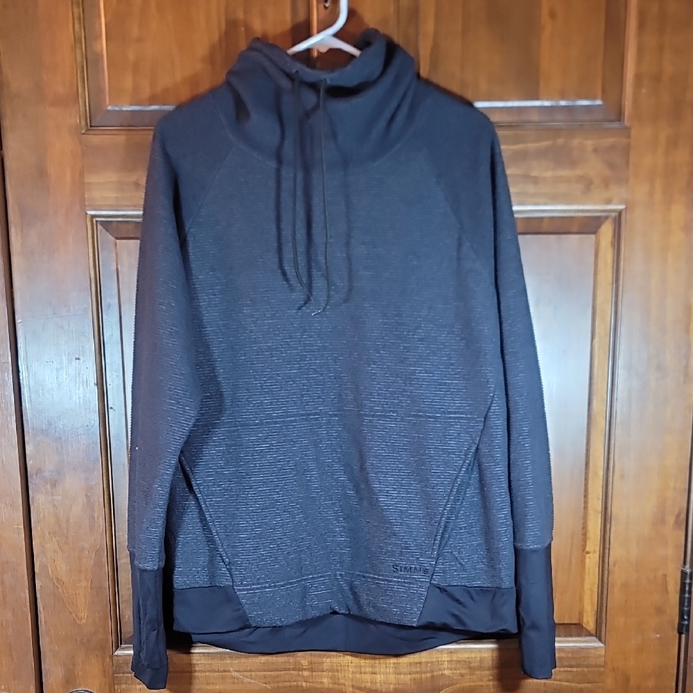 Simms Large Dark Gray Turtle Neck Sweatshirt With… - image 1